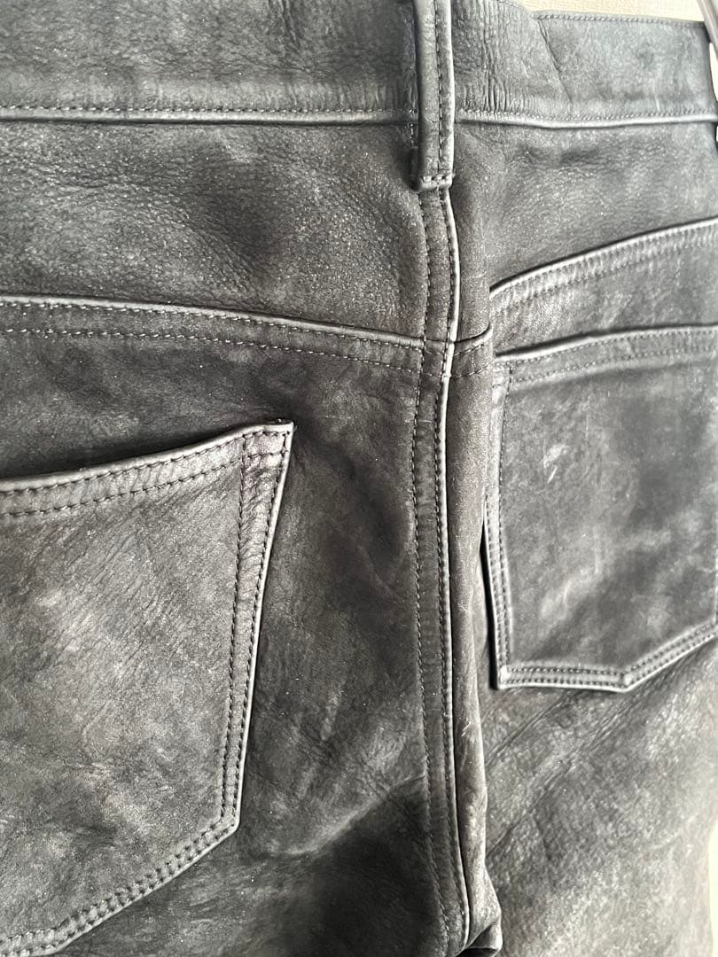 COMOLI ヌバックレザー 5Pパンツ size2 牛革