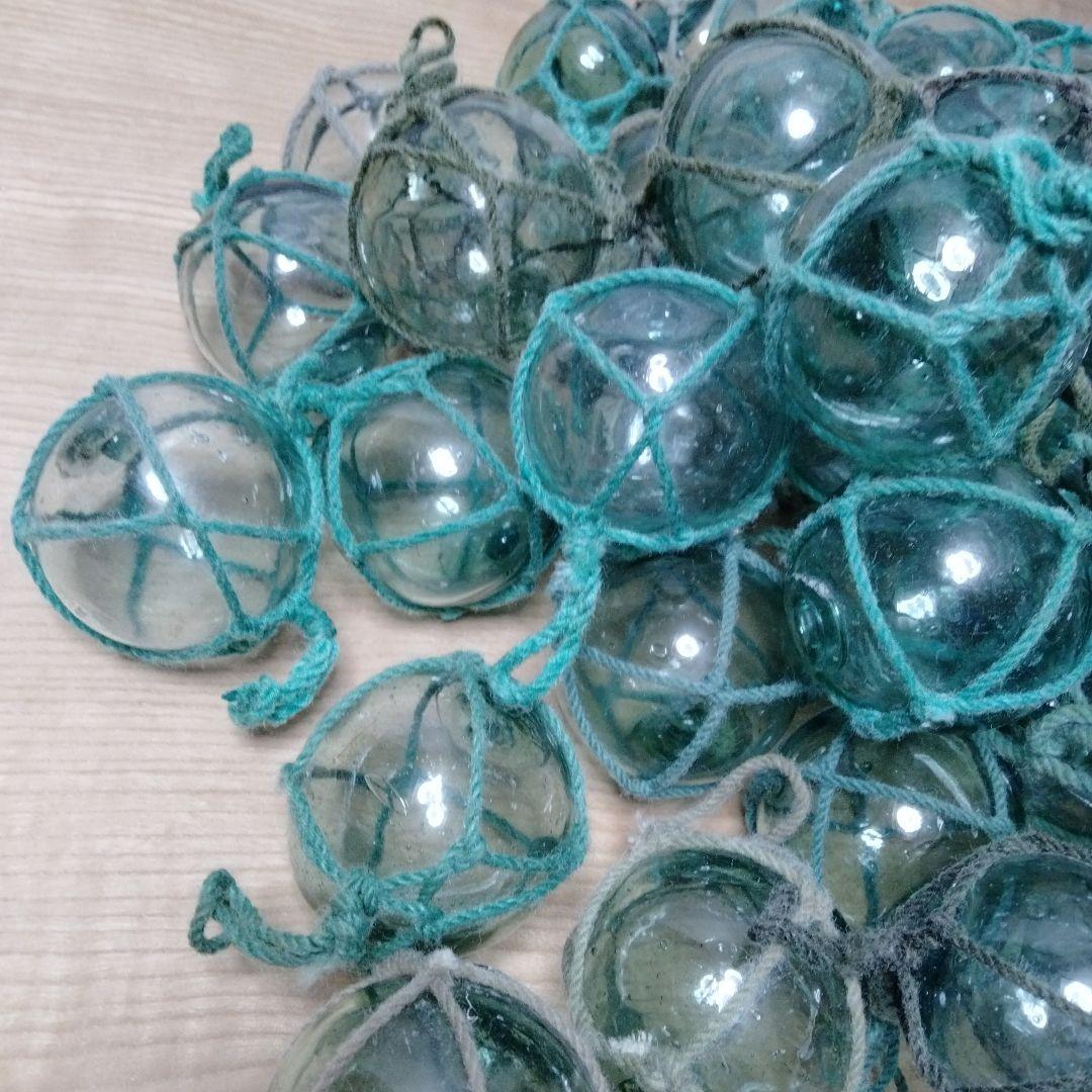 ガラス浮き球　浮き玉　９７個セット　網紐付き