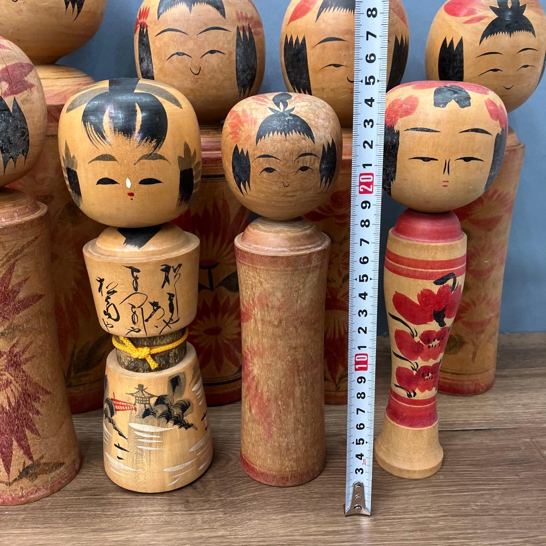 D-2 昭和レトロ 伝統こけし 11体セット 鳴子系 作家物 富士五湖 置物