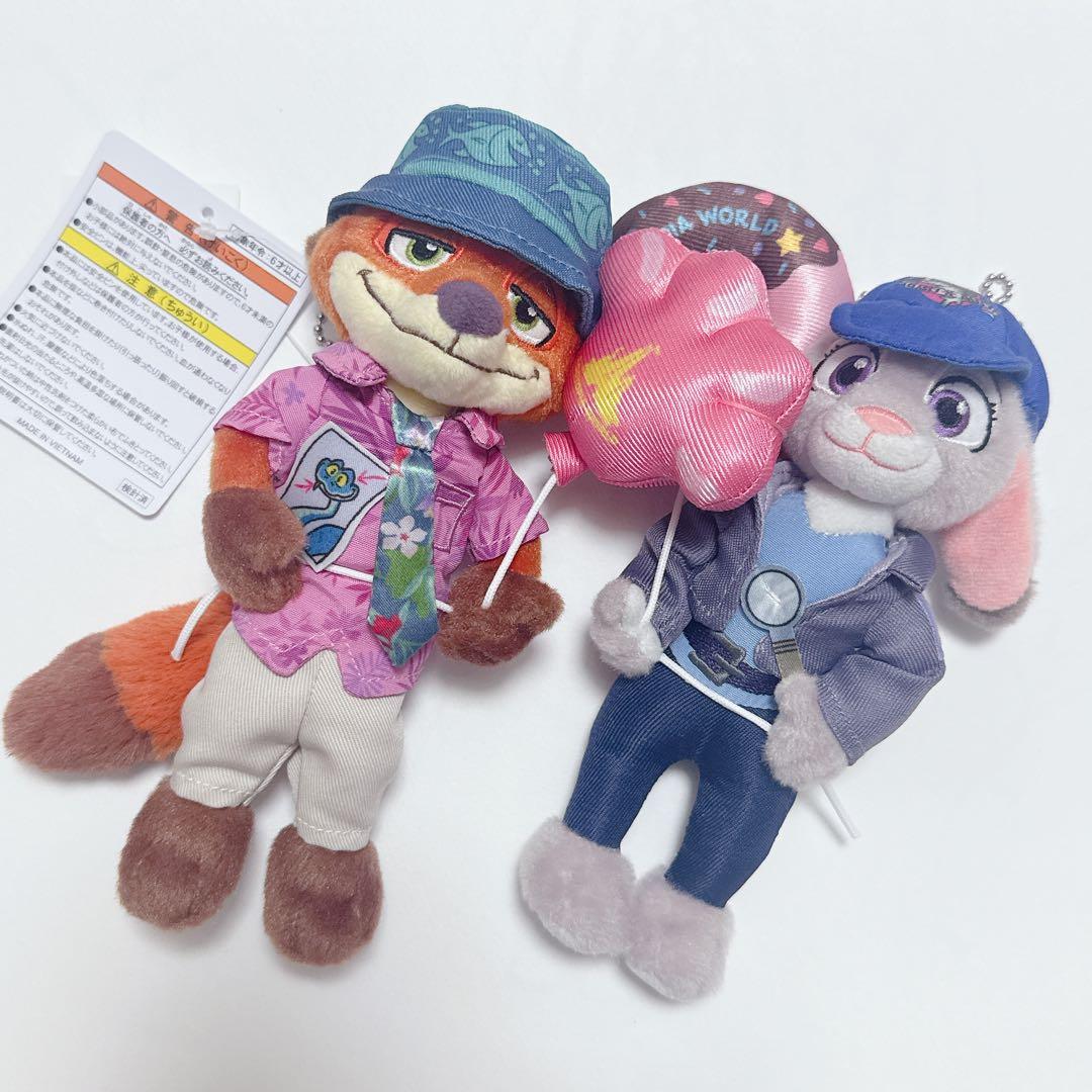 ディズニー　ズートピア2 ズートピア　ニック　ジュディ　ぬいぐるみバッジ