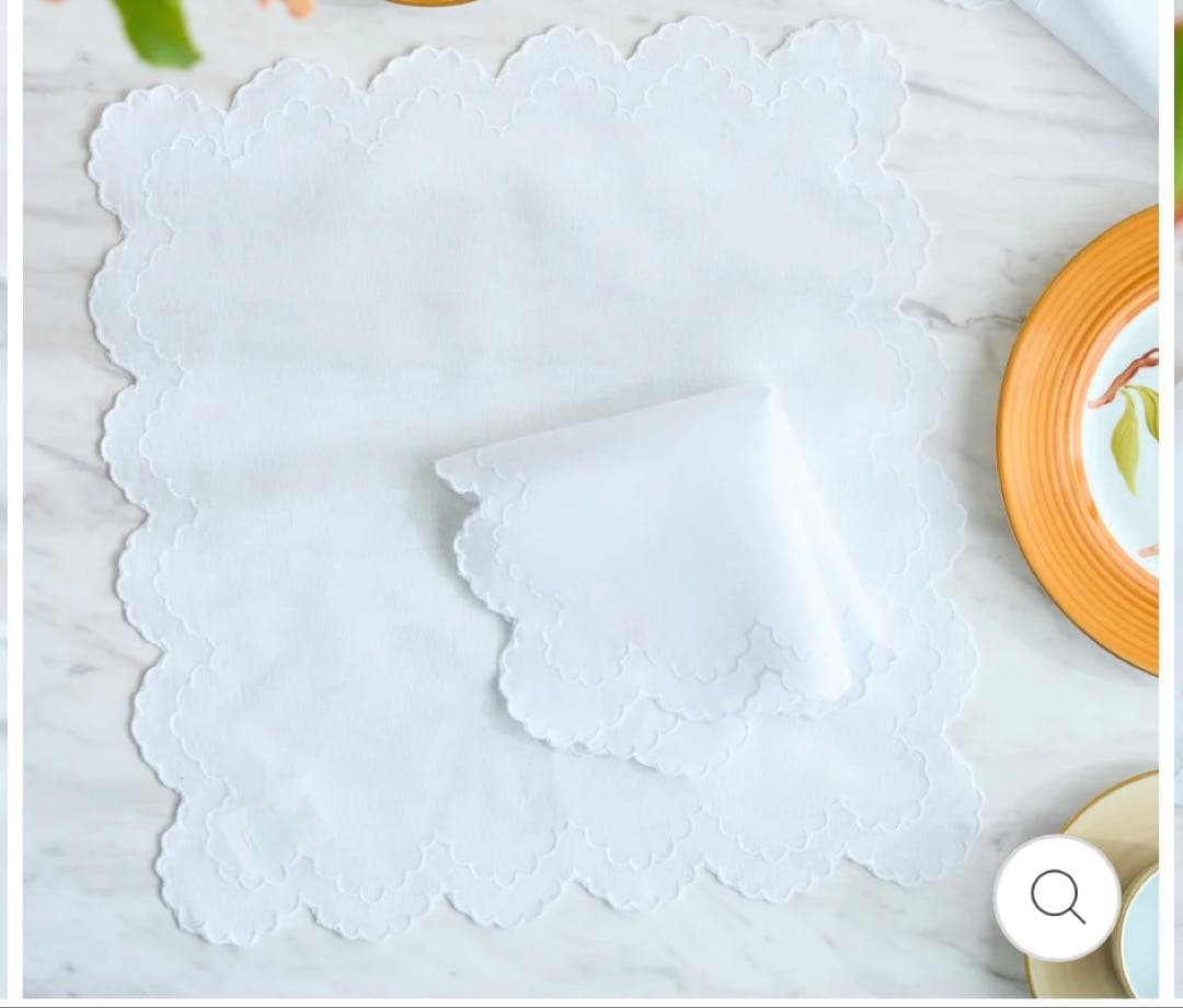 【Blooming 】ダブルスカラップ刺繍ティーマット5枚セット