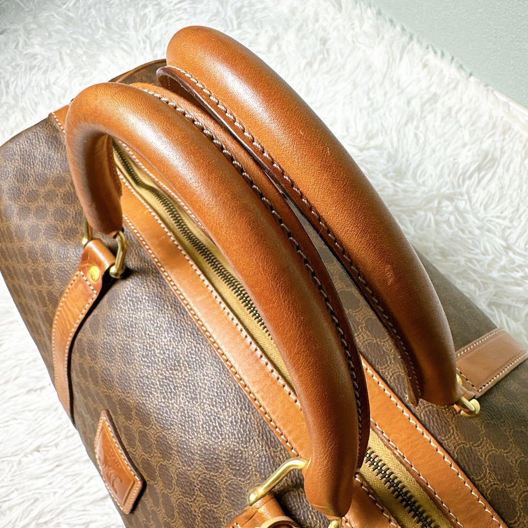 美品✨セリーヌ ボストンバッグ 大容量 マカダム柄 トリオンフ 鍵付き ハンド