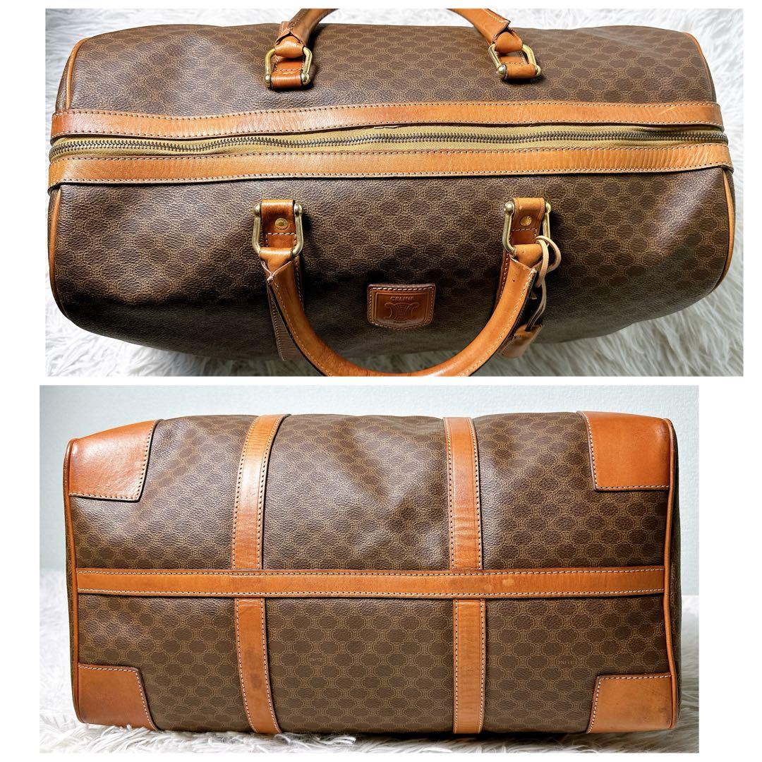 美品✨セリーヌ ボストンバッグ 大容量 マカダム柄 トリオンフ 鍵付き ハンド