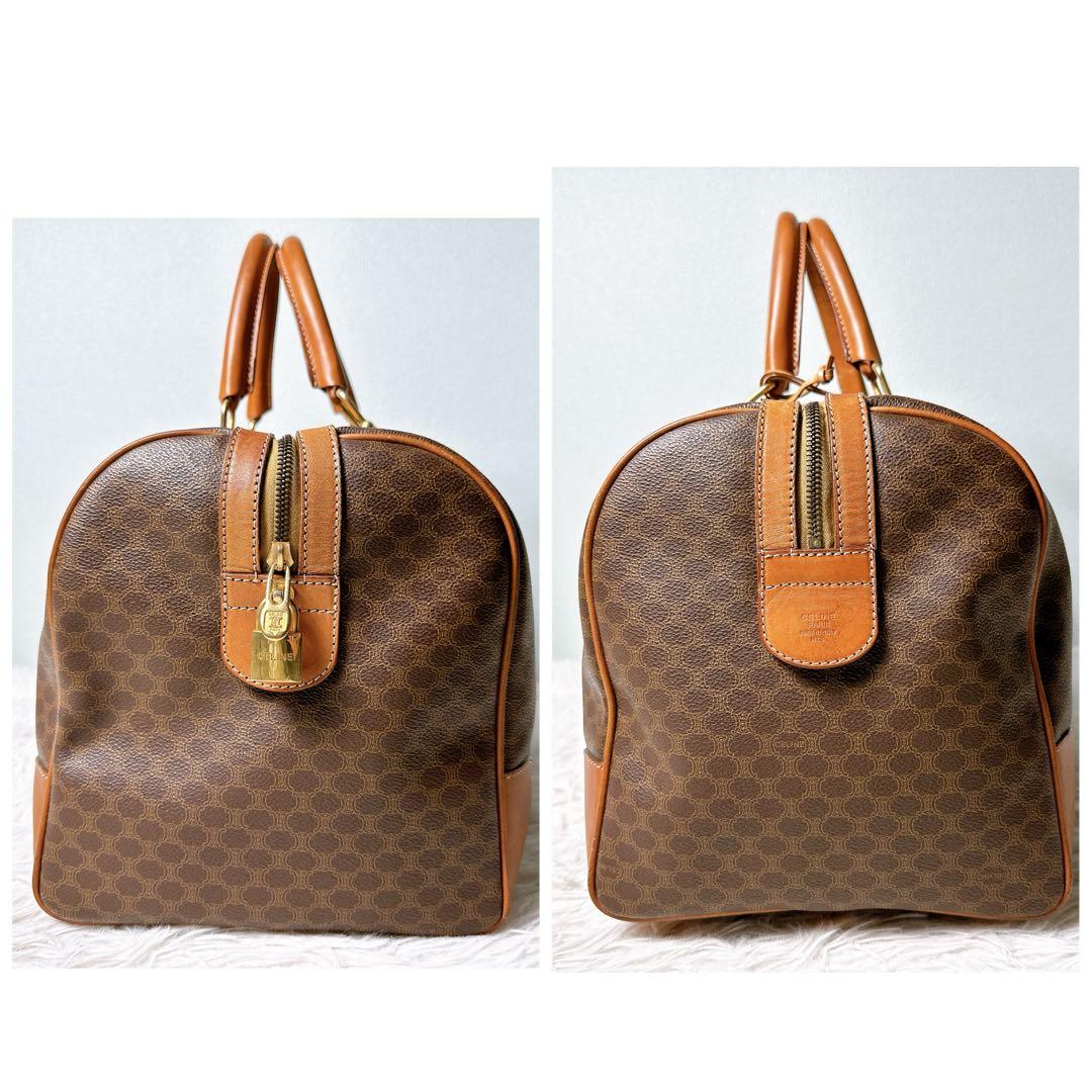 美品✨セリーヌ ボストンバッグ 大容量 マカダム柄 トリオンフ 鍵付き ハンド