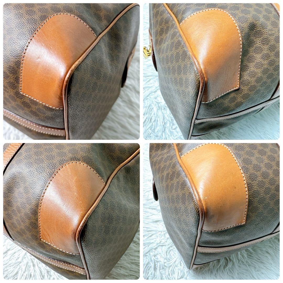 美品✨セリーヌ ボストンバッグ 大容量 マカダム柄 トリオンフ 鍵付き ハンド