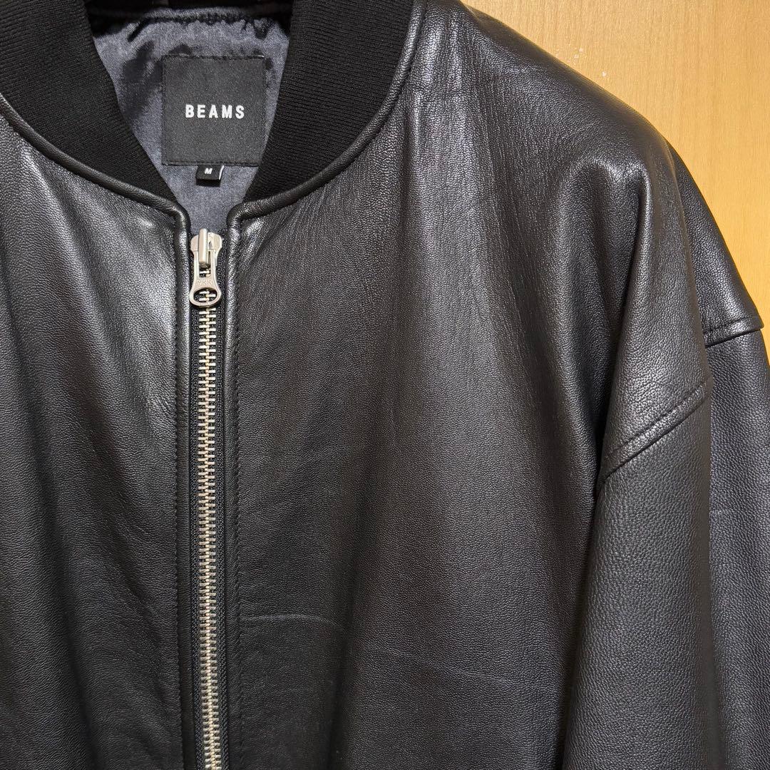BEAMS レザーボマージャケット　サイズM