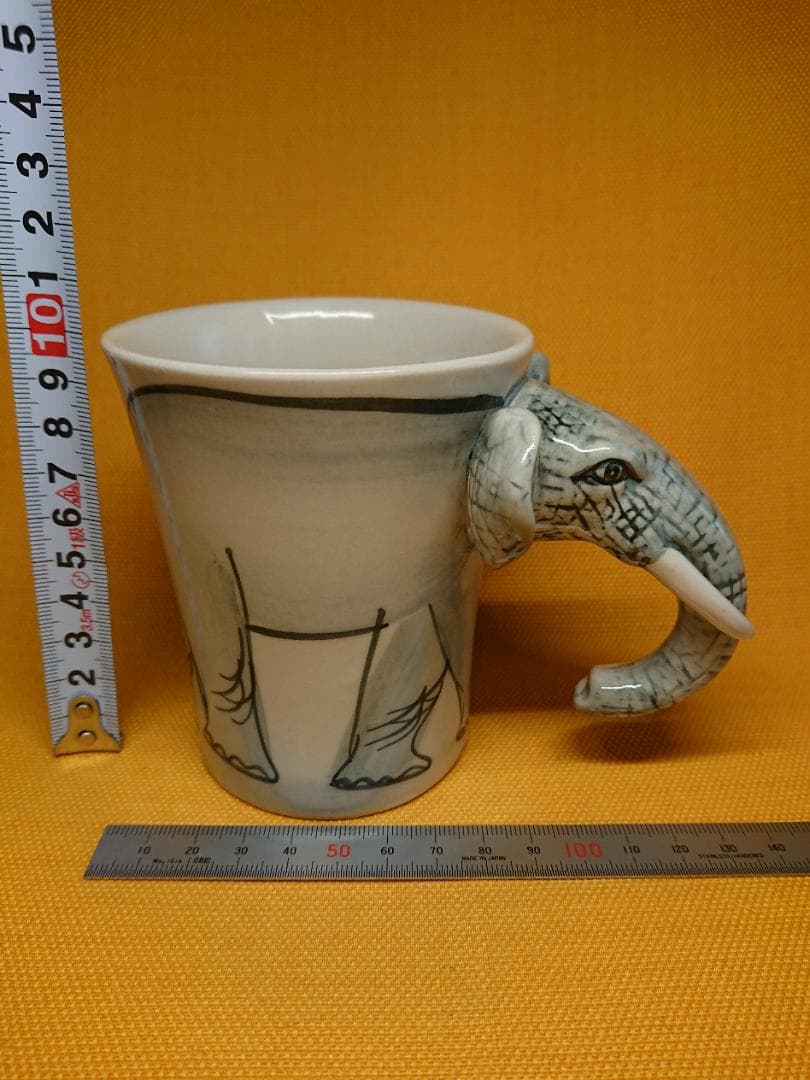 象　マグカップ　陶器　オブジェ　置物　インテリア　工芸品　美術品　A1213