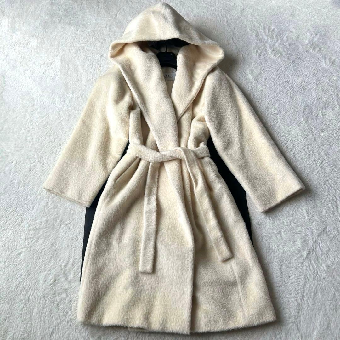 最高級✨白タグ マックスマーラ リアルト アルパカ フーデッドコート38