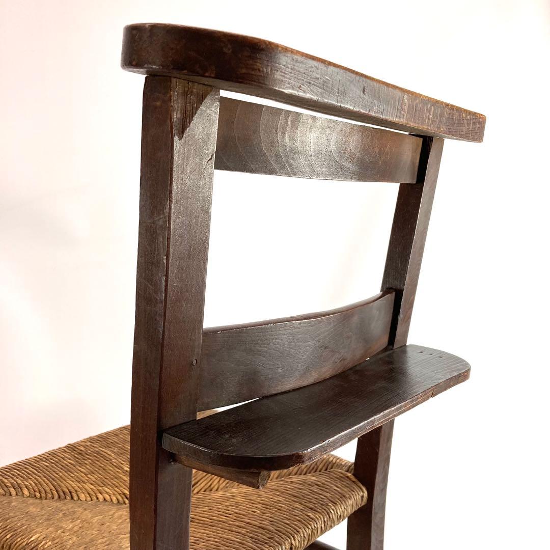 カフェチェア ラッシュシート アンティーク椅子 木製フレーム ブラウン