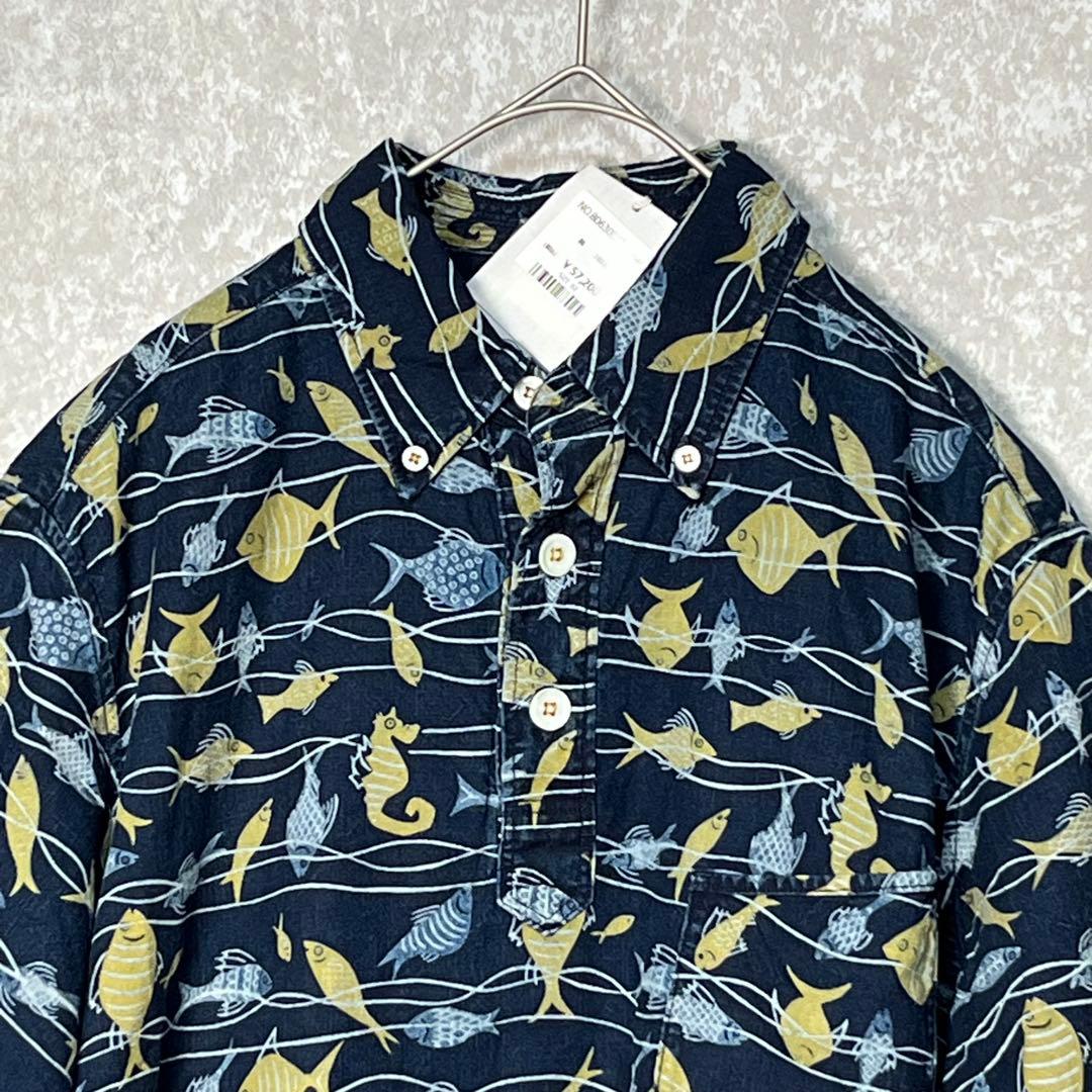 【美品タグ付き】45R　ジンバオックス熱帯魚プリントの908オーシャンプル