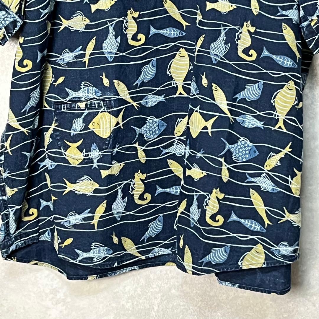 【美品タグ付き】45R　ジンバオックス熱帯魚プリントの908オーシャンプル