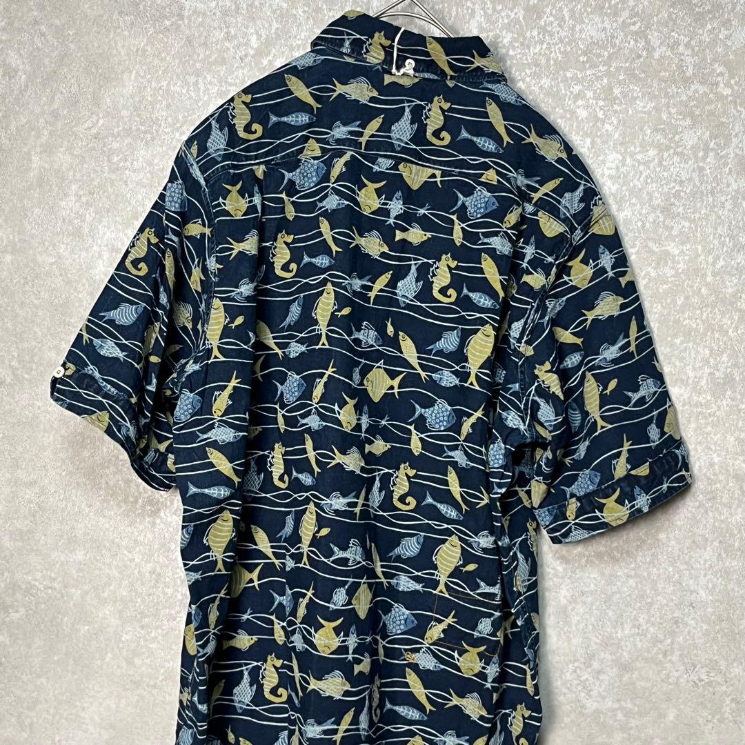 【美品タグ付き】45R　ジンバオックス熱帯魚プリントの908オーシャンプル