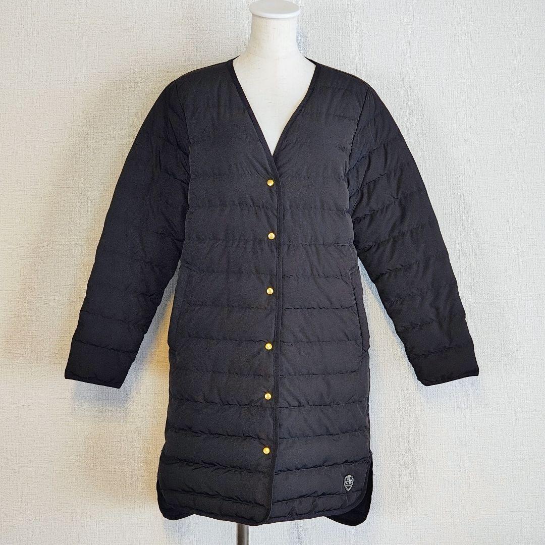 美品 BEAMS HEART フレンチ ロングダウンジャケット M 黒