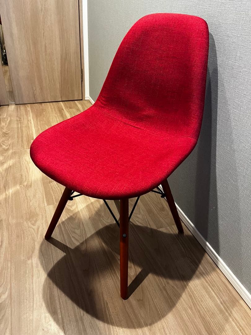 イームズチェア/ダイニングチェア/ファブリック/ワインレッド