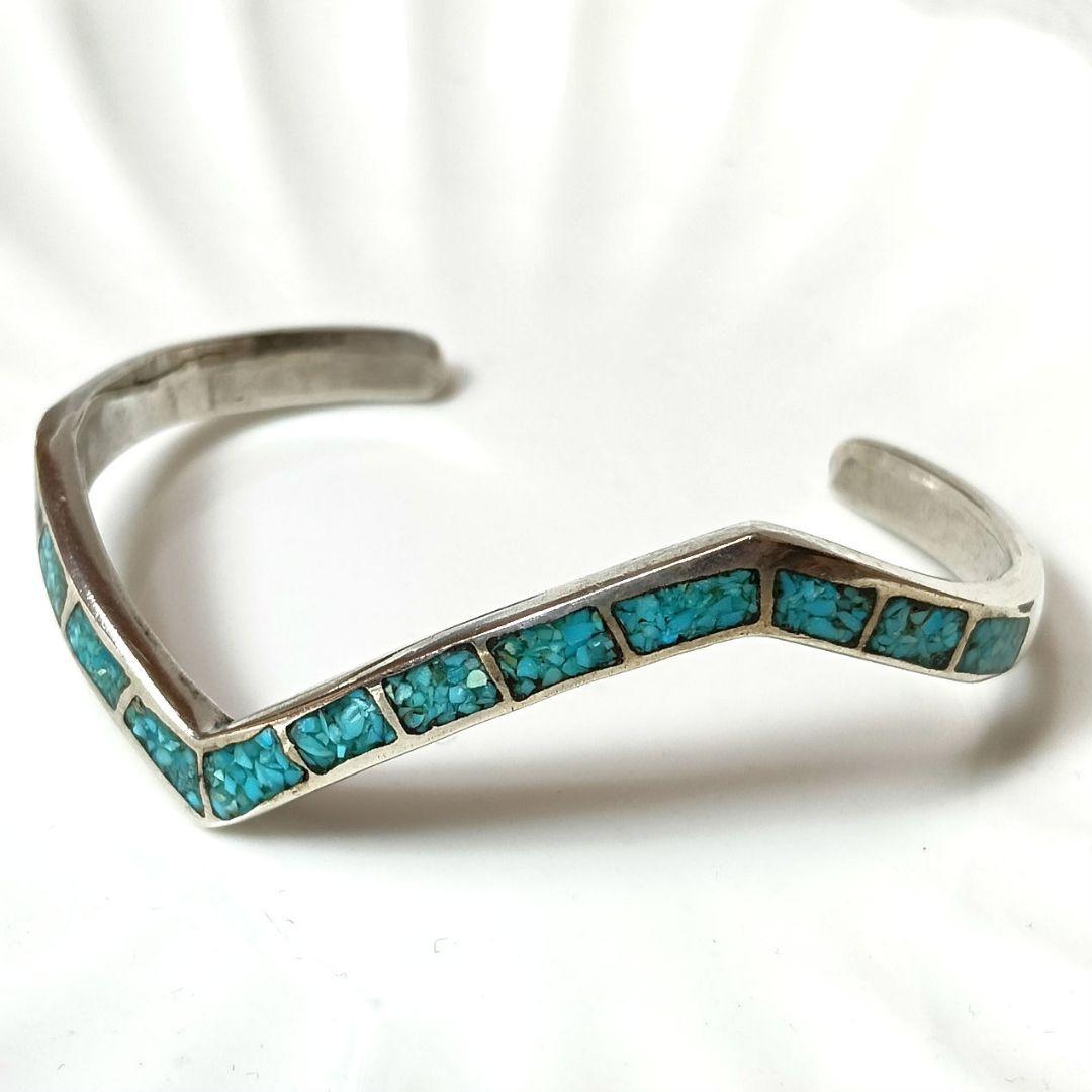 2093 NAVAJO ナバホ族 バングル ターコイズ シルバー925 VTG