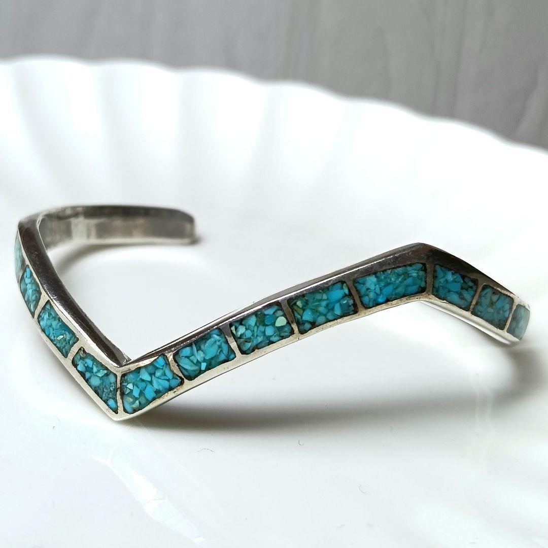 2093 NAVAJO ナバホ族 バングル ターコイズ シルバー925 VTG