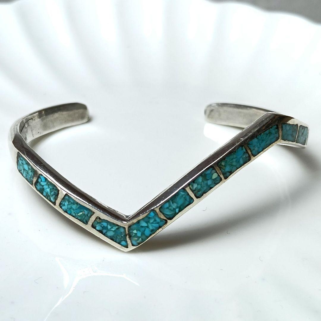 2093 NAVAJO ナバホ族 バングル ターコイズ シルバー925 VTG