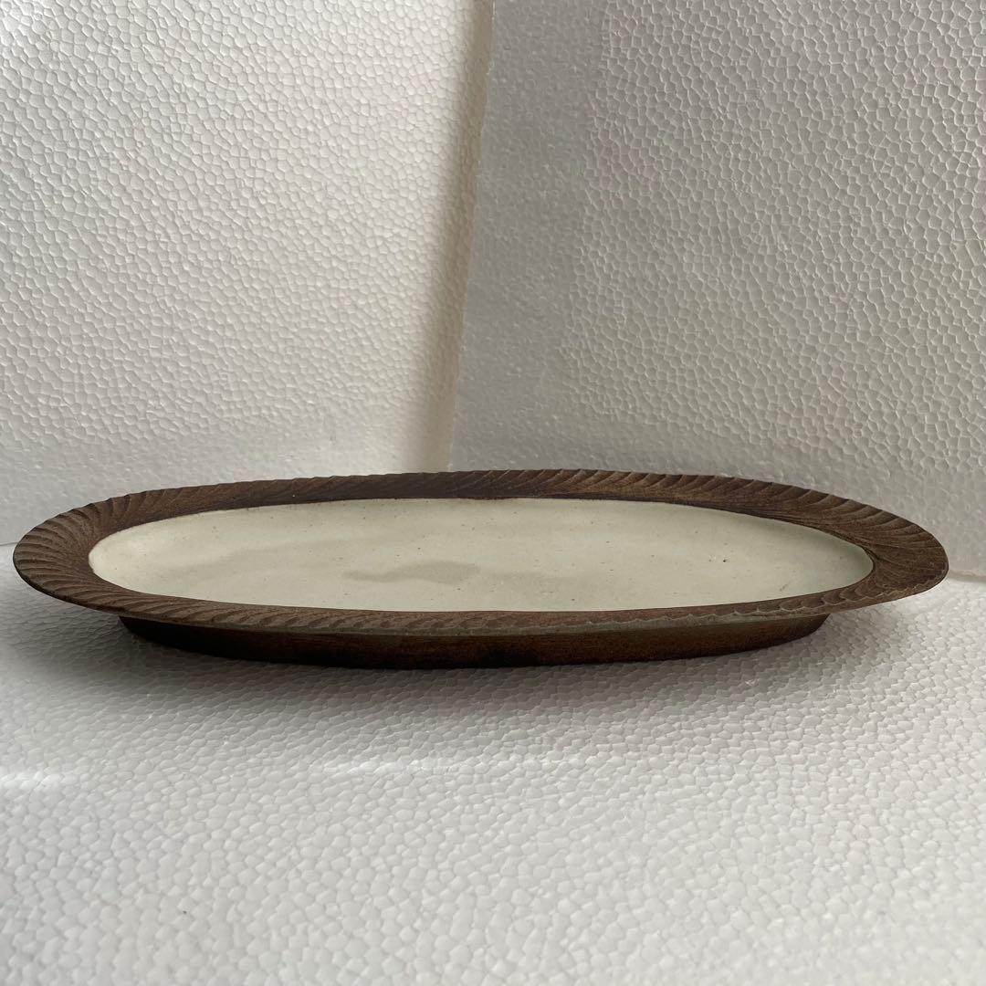 松塚裕子　レリーフロングオーバル　作家もの　希少