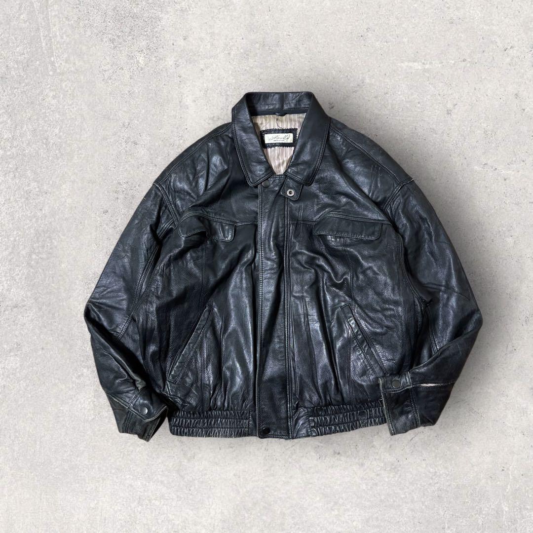 vintage G-1 Leather boa flight jacket 黒