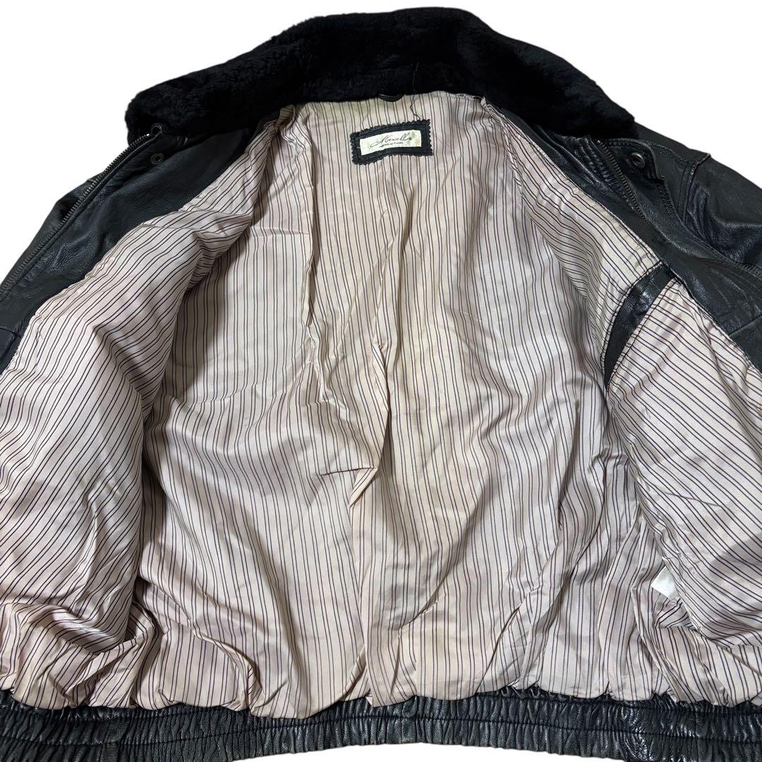 vintage G-1 Leather boa flight jacket 黒