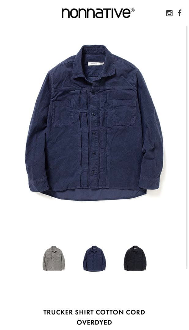 nonnative トラッカーシャツ NN-S4203 ネイビー サイズ2