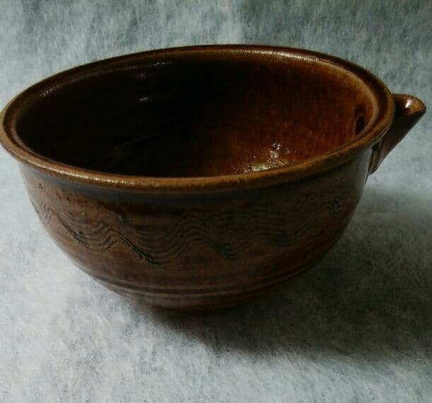 中里嘉孝　唐津飴釉金彩　片口酒器　魁