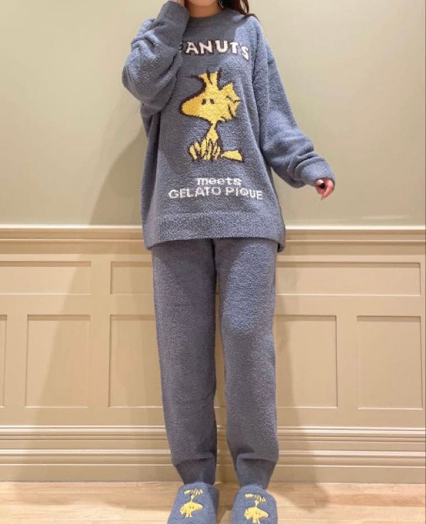 ジェラートピケ　PEANUTS ベビモコプルオーバー＆ロングパンツ スヌーピー