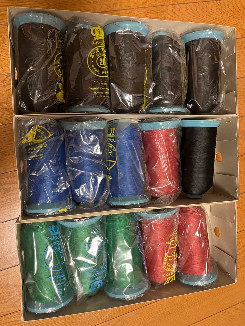 エースクラウン撥水糸 #20 2000m ブラック・青・赤・緑・黒