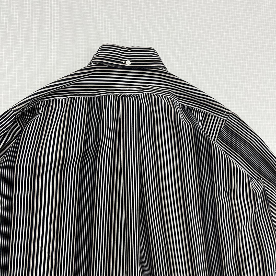 【美品】小倉縞縞 小倉織 ボタンダウンシャツ Monochrome Cubic