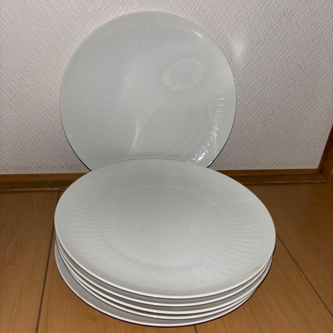 【k iiタンローゼンタール ロマンスホワイト　25㎝プレート皿6枚セット