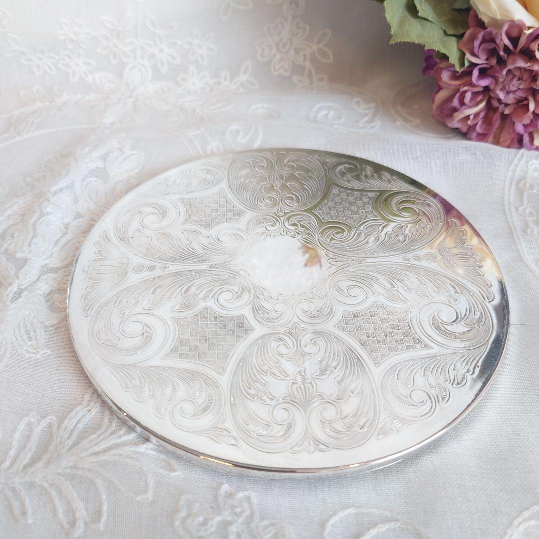 イギリス　ポットスタンド　シルバー　鍋敷き