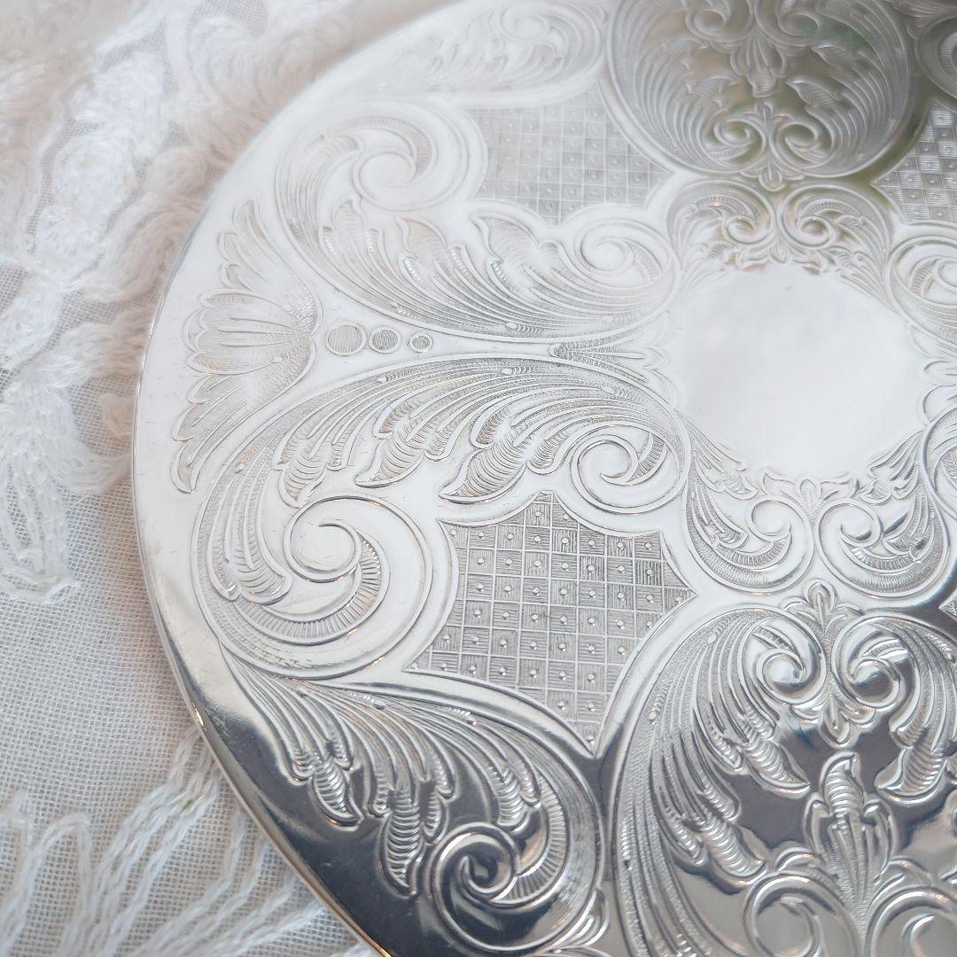 イギリス　ポットスタンド　シルバー　鍋敷き