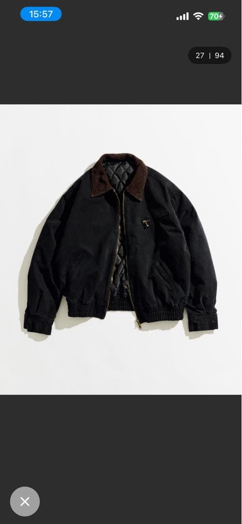 サルファーダイキルティングツイルブルゾン