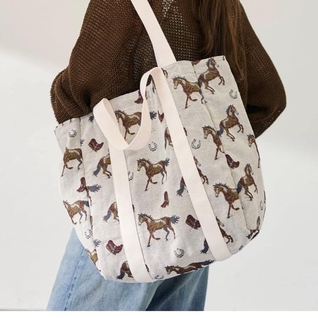 新品未使用PAYDAY/ペイデイ別注JACQUARD HORSEトート　ホワイト