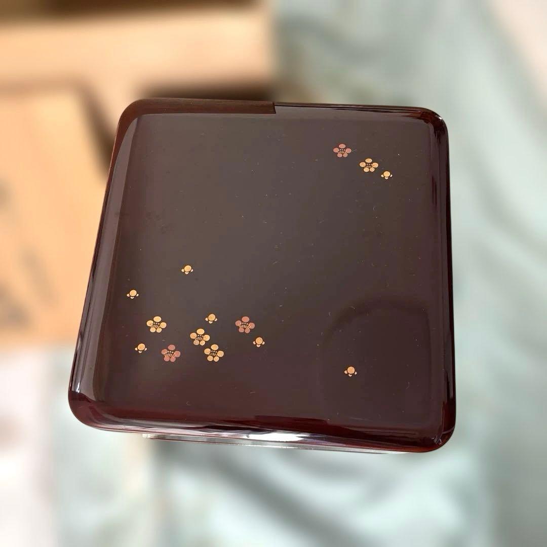【極美品】輪島塗 三段重箱 蒔絵 梅ちらし 天然木 漆器 共箱付き