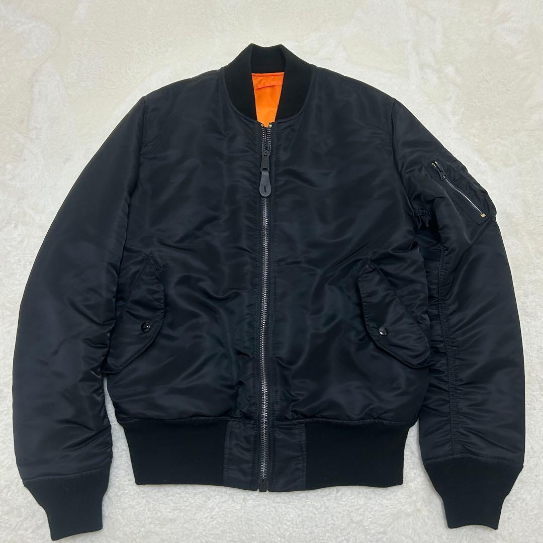 【美品】アルファインダストリーズ MA-1 フライトジャケット ブラックLサイズ