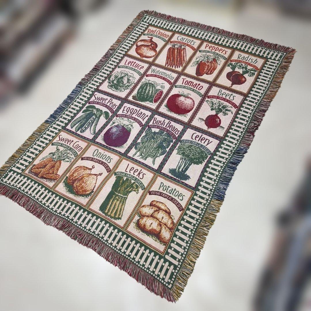 野菜　マルチカバー　ソファカバー　ヴィンテージラグ　180x125