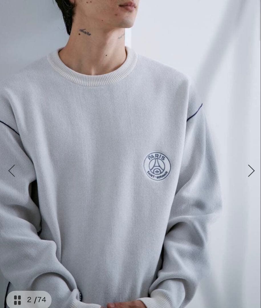 新品　パリサンジェルマン　モールニット　カーキ　ユニセックスL