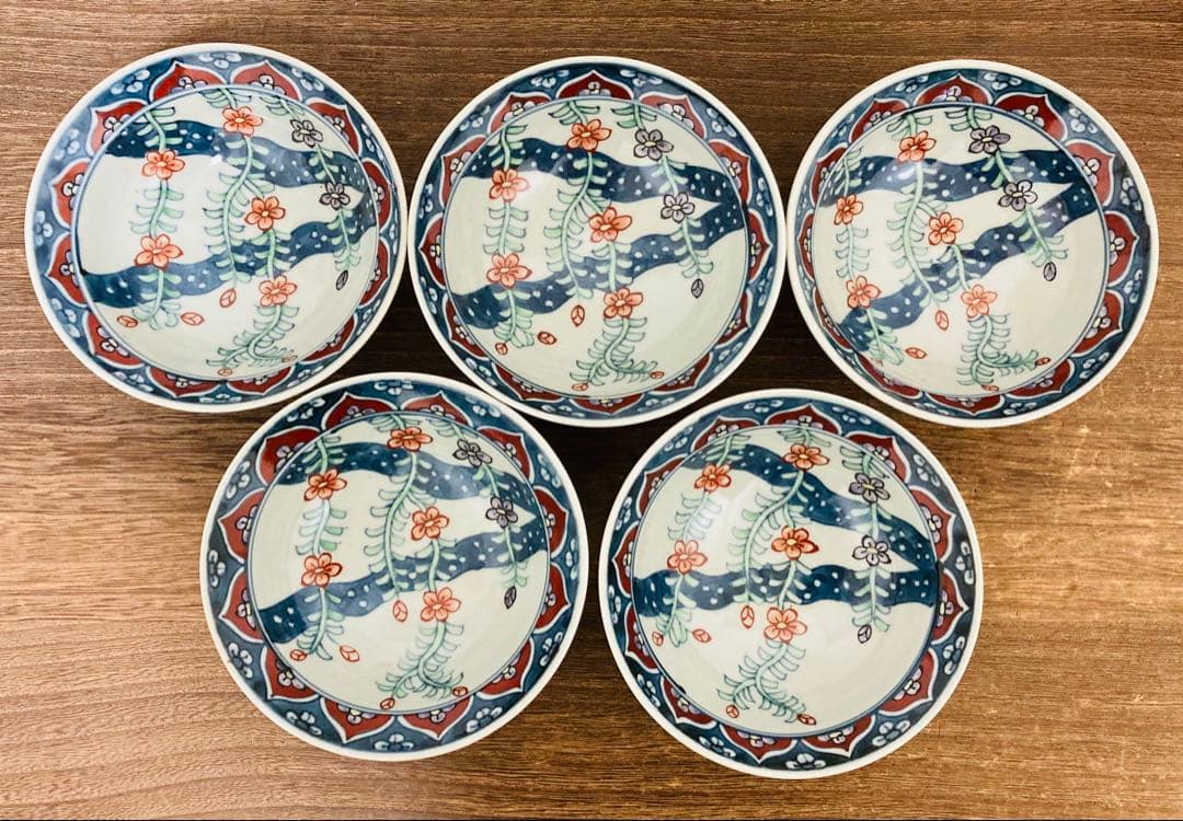 佐藤走波（六代）染錦花文　深鉢　5枚