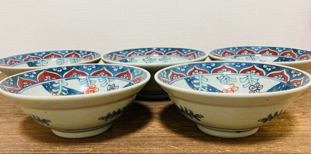 佐藤走波（六代）染錦花文　深鉢　5枚