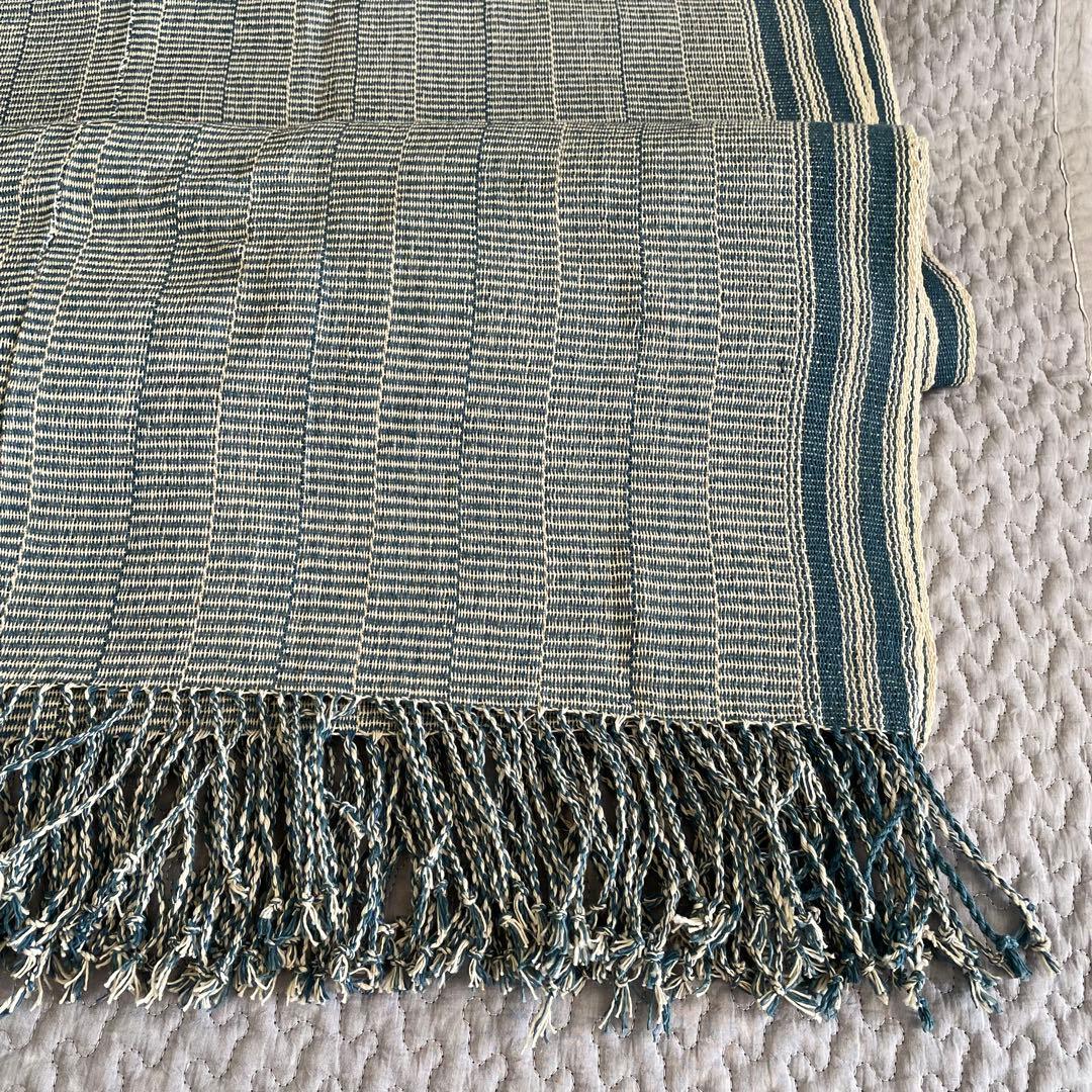 織り物　カレン族　藍染め　クロス　ラグ