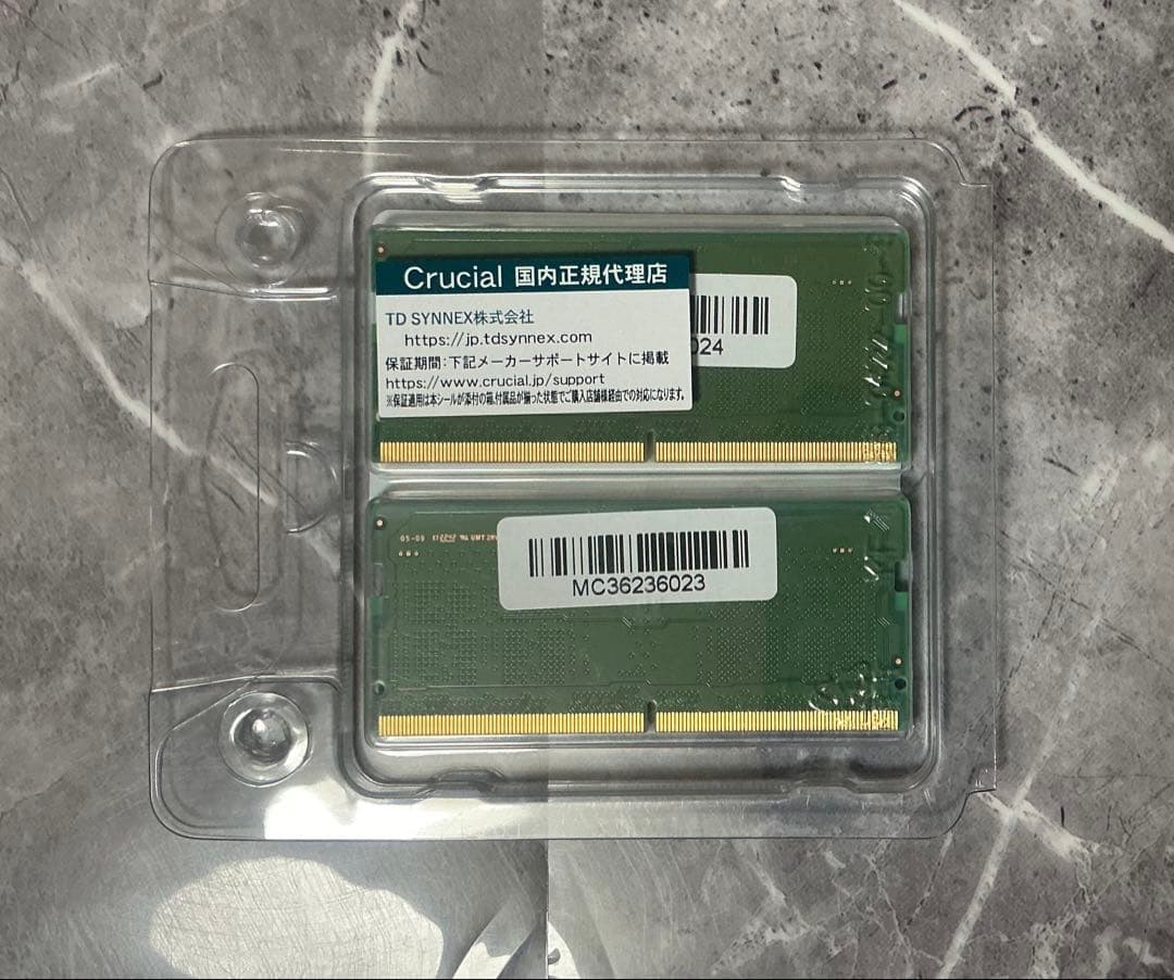 使用時間少 PC5 16GB SAMSUNG メモリー DDR5 8GBx2枚