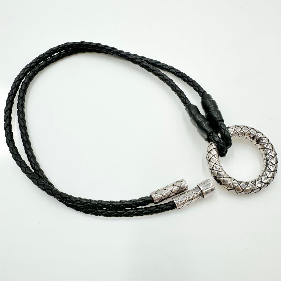 未使用級◎ボッテガヴェネタ イントレチャート リングネックレス シルバー925