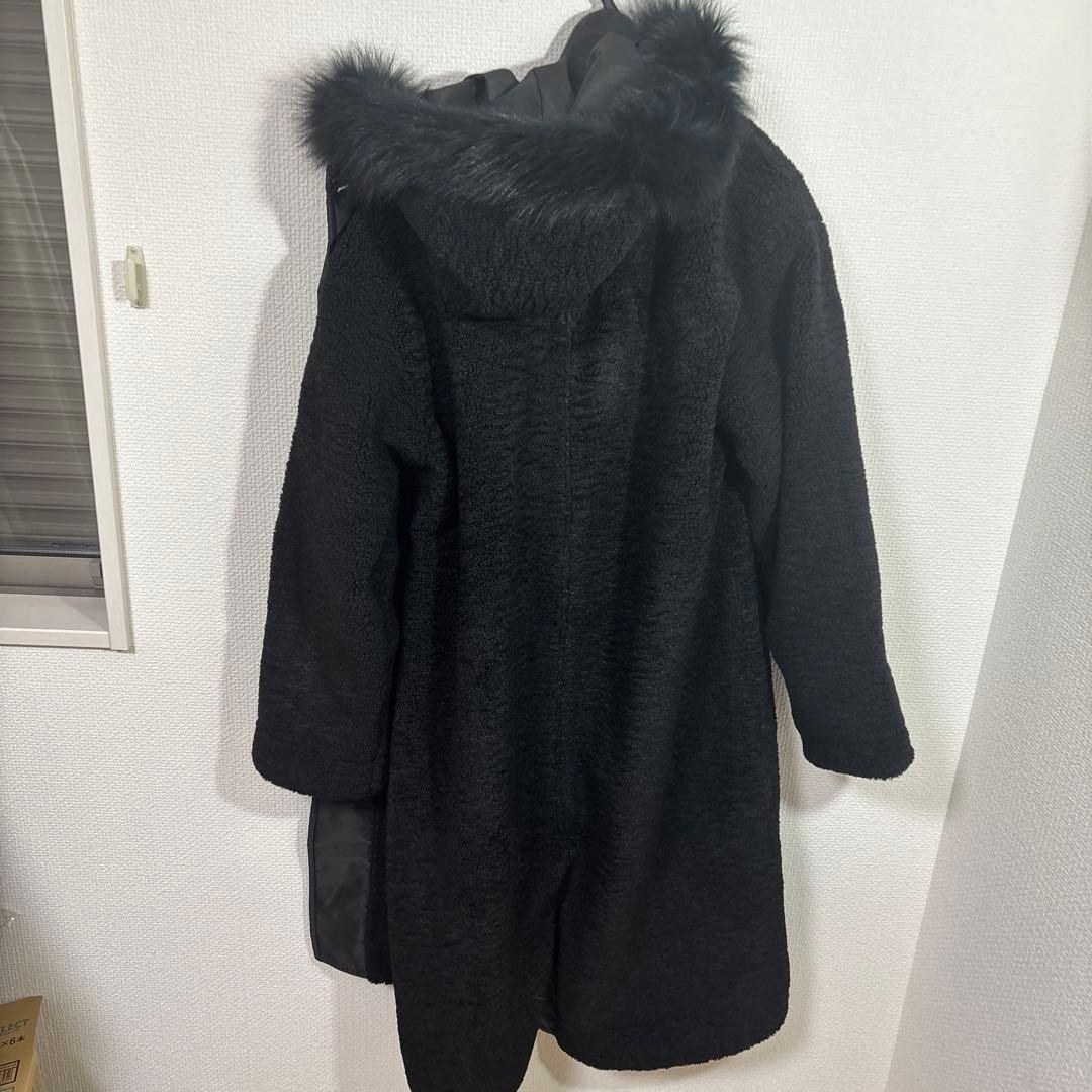 オークション出品 LASUD ファーボアコート未使用品サイズ9号定価34000円