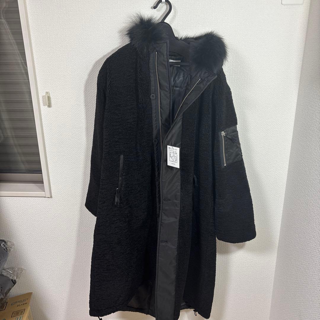 オークション出品 LASUD ファーボアコート未使用品サイズ9号定価34000円