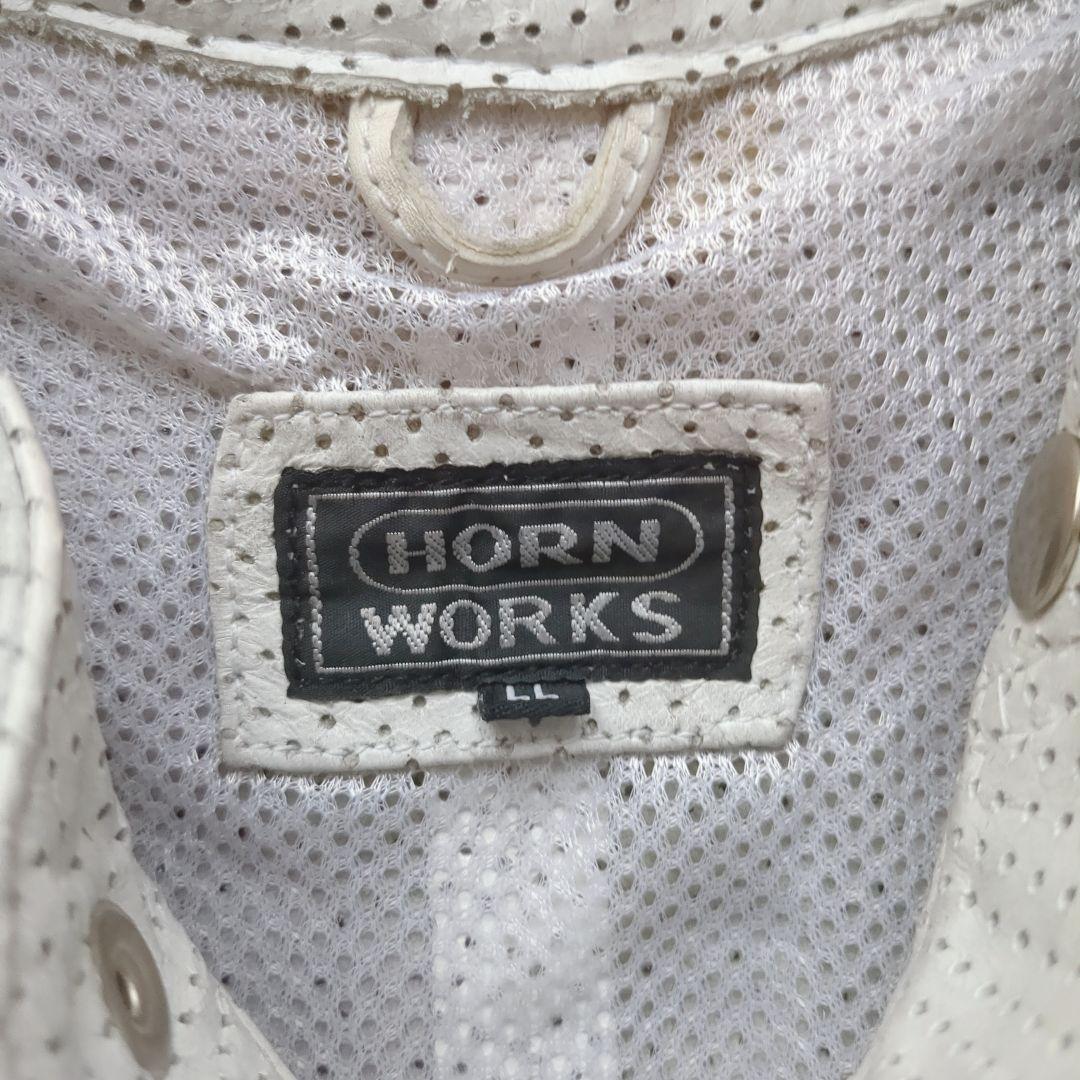 HORN WORKS パンチングレザー ライダースジャケット バッファロー XL