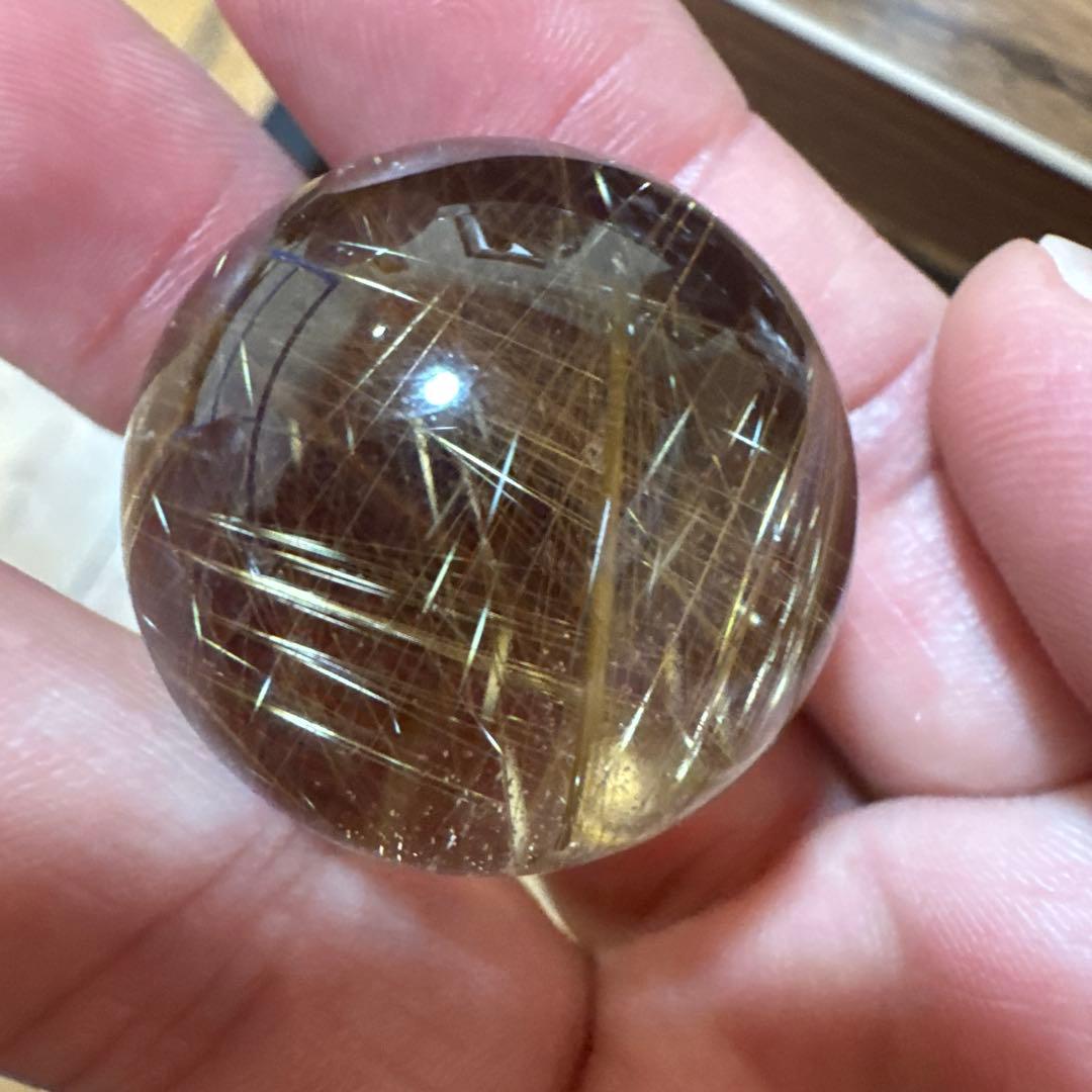 【極上品】コレクション級　ゴールドルチルスフィア 丸玉　約3.1cm 鑑別書付き