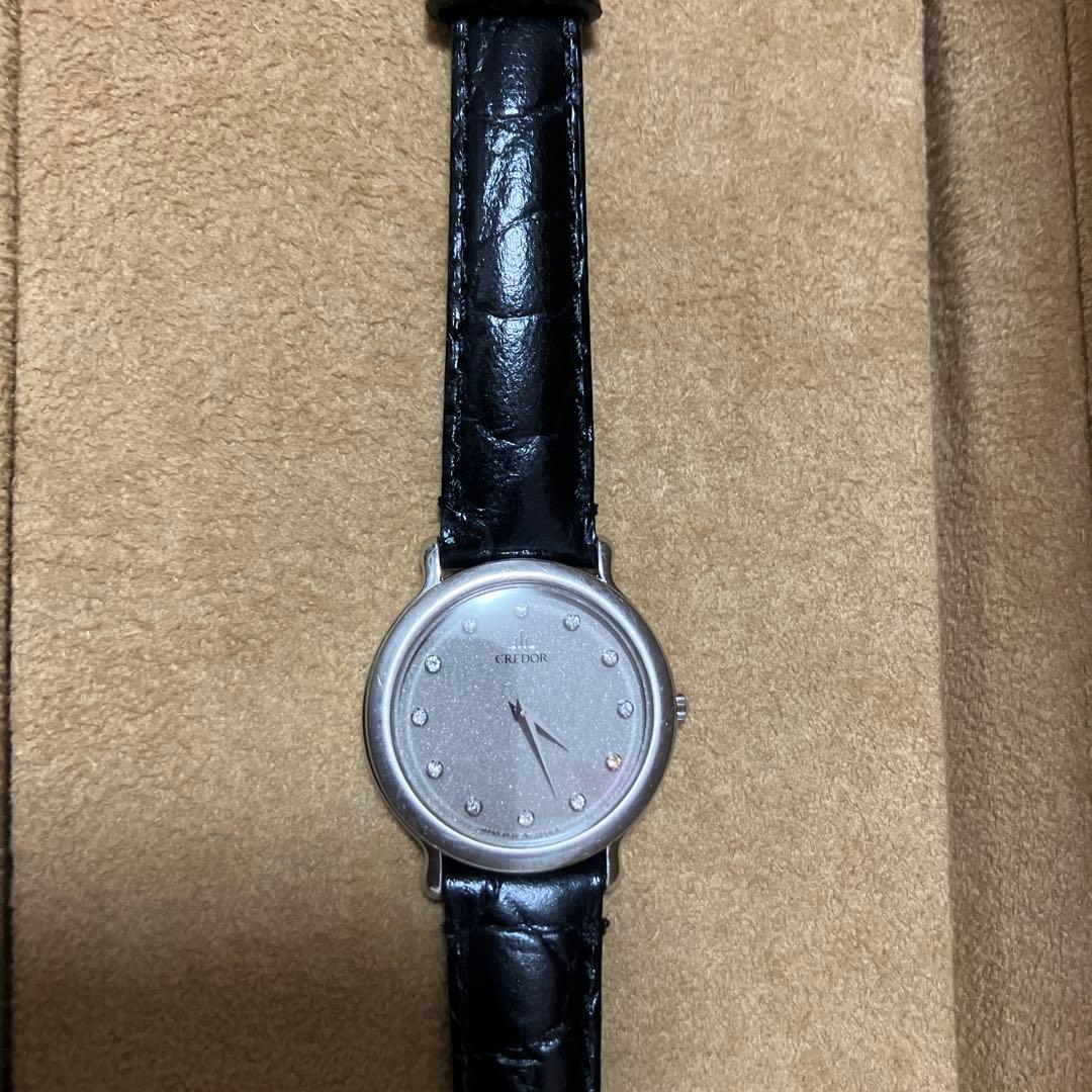 CREADOR 腕時計(クォーツ) 12pダイヤpt900革ベルト