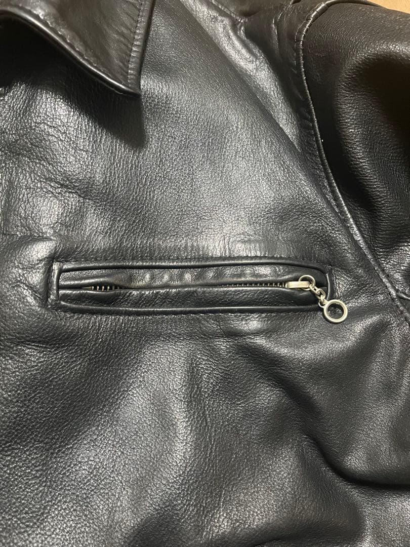Schott シングル　ライダースジャケット　レザー　ブラック Size38
