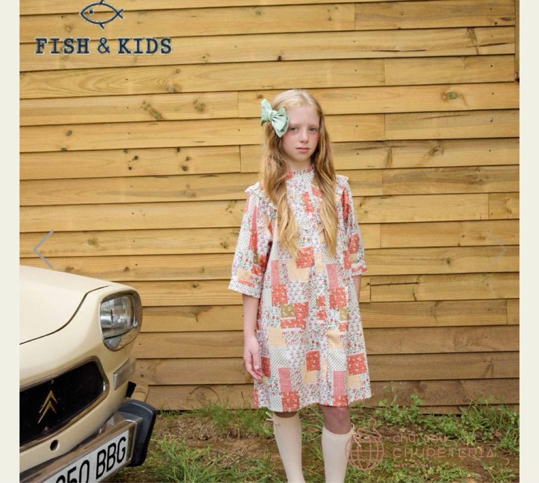 Fish & Kids マルチフラワーとストロベリー ワンピース